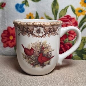 Red Cardinal Coffee Cup Cracker Barrel Stoneware